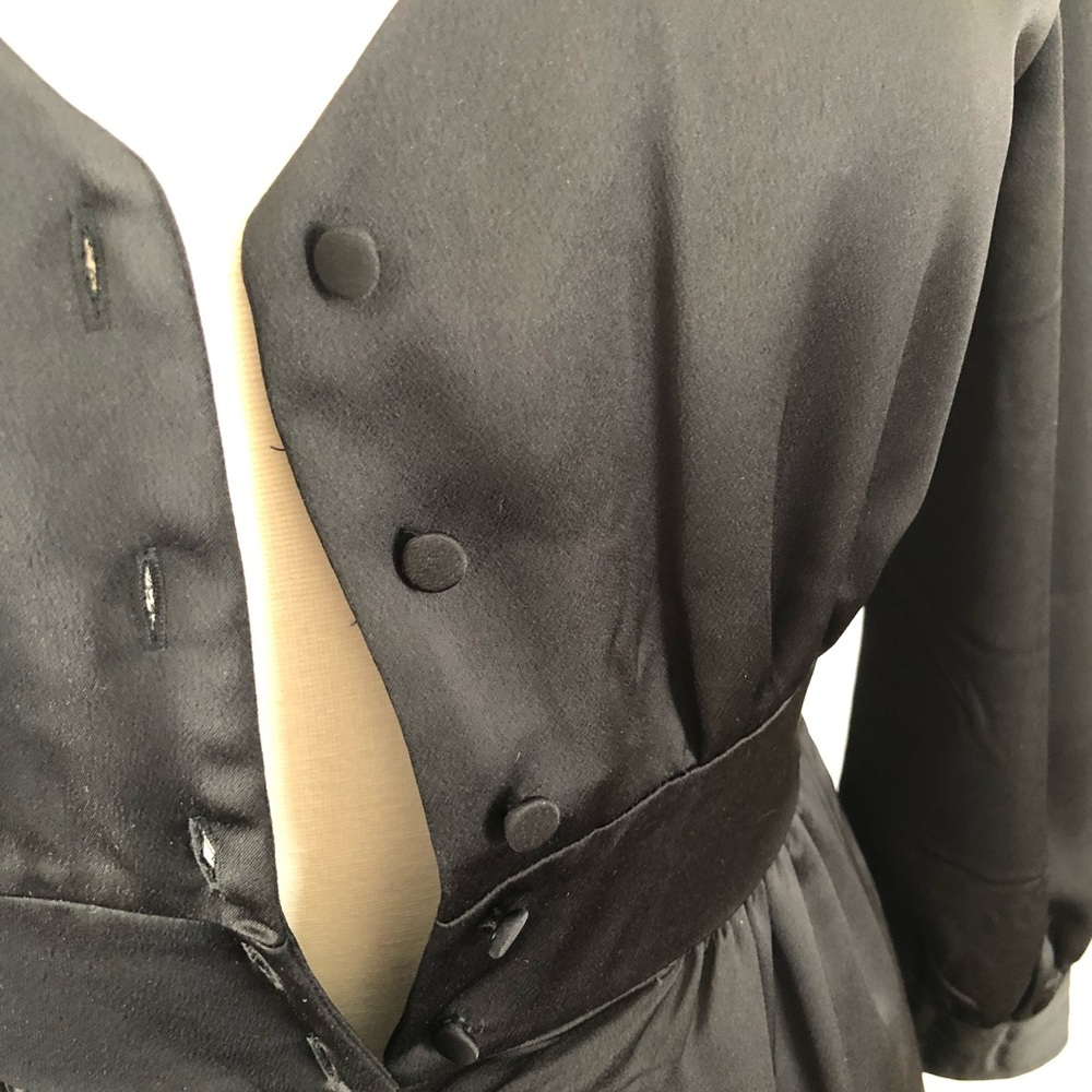 J Crew A-line Black Long Sleeve Satin Midi Dress - Picture 9 of 13